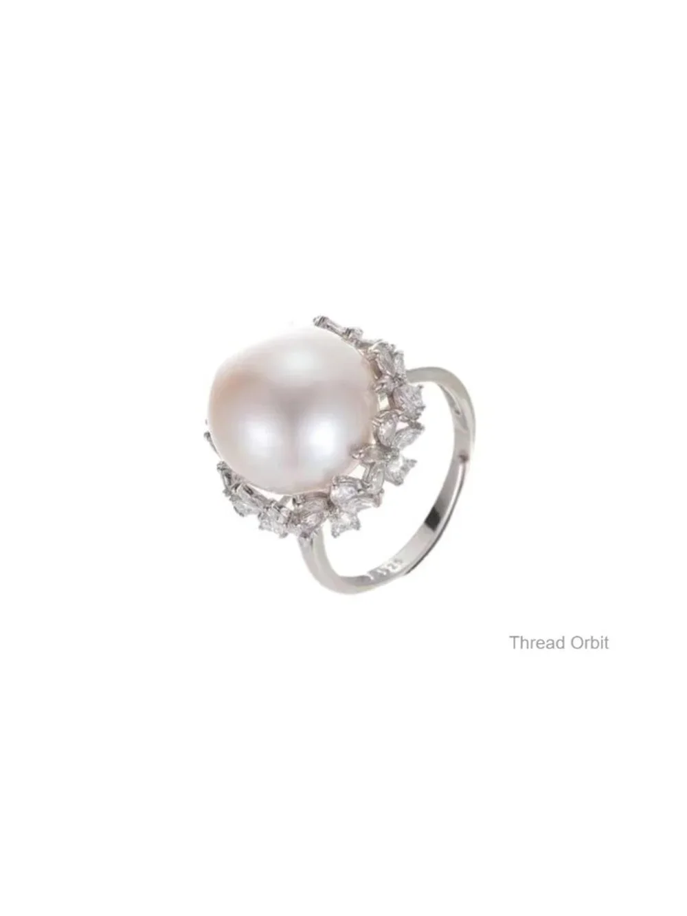 Adjustable 925 Sterling Silver Pearl Ring - 10-12mm Freshwater Cultured Pearl